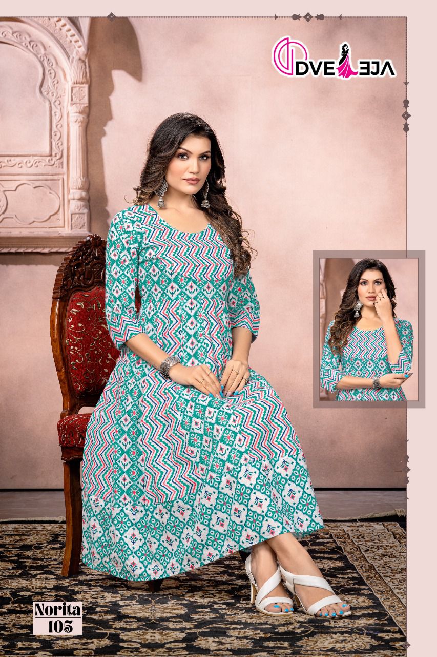 Dveeja Norita Vol 1 Fancy Wear Wholesale Cotton Anarkali Kurtis
